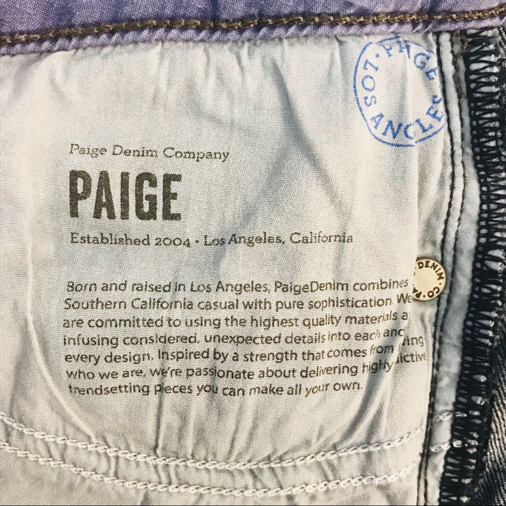 PAIGE Skyline Skinny Jeans Dark Wash Stretch Size 29 - Picture 10 of 14
